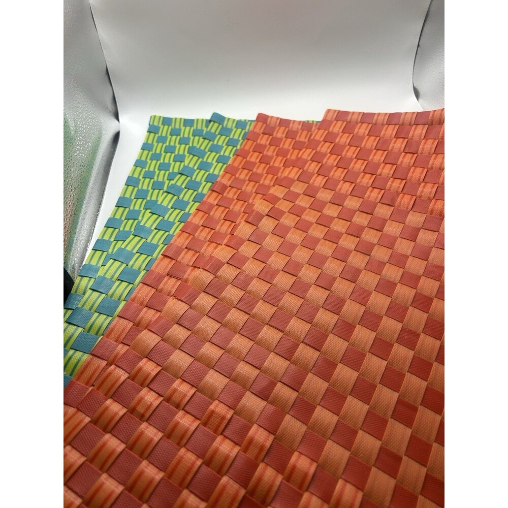 Webbing Braided Woven PLACEMATS Plastic 19"×14” Set Of 4,
